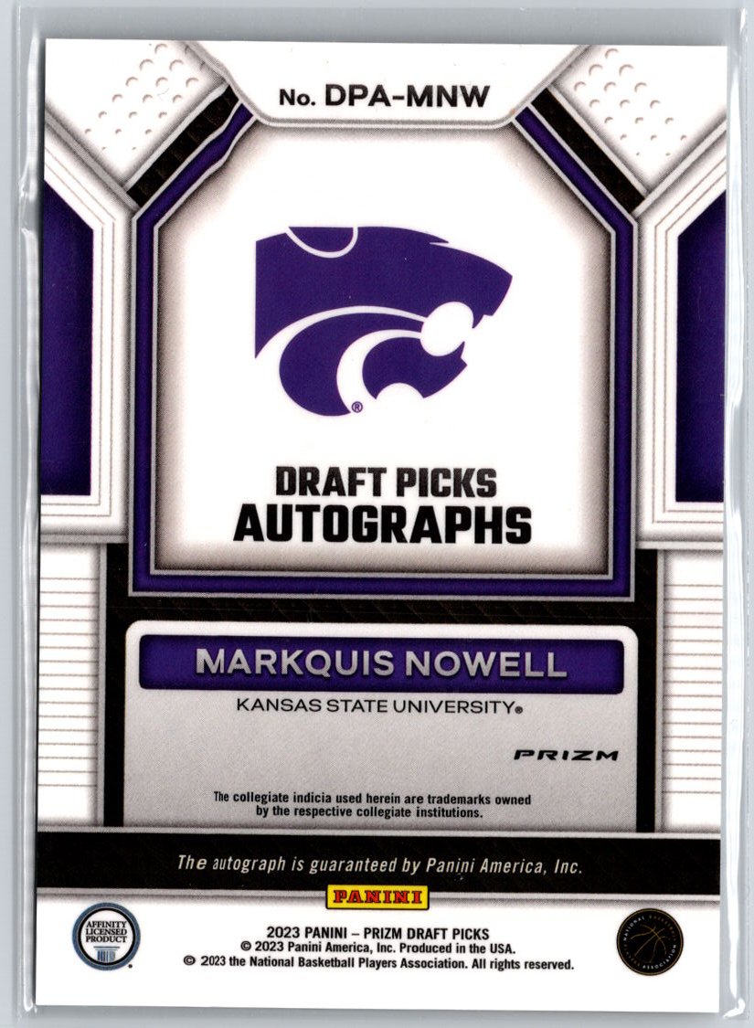2023 Prizm Draft Picks Markquis Nowell Autographs Silver A24