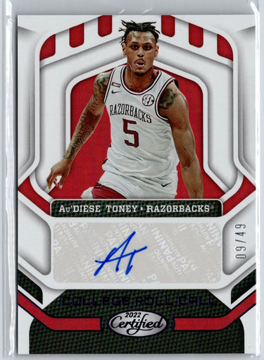 2022 Chronicles Draft Picks  Au'Diese Toney Roll Call Autographs /49 A24