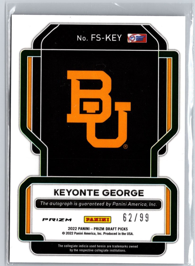 2022 Panini Prizm Draft Picks #FS-KEY Keyonte George  Purple Ice #/99 A24