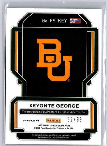 2022 Panini Prizm Draft Picks #FS-KEY Keyonte George  Purple Ice #/99 A24
