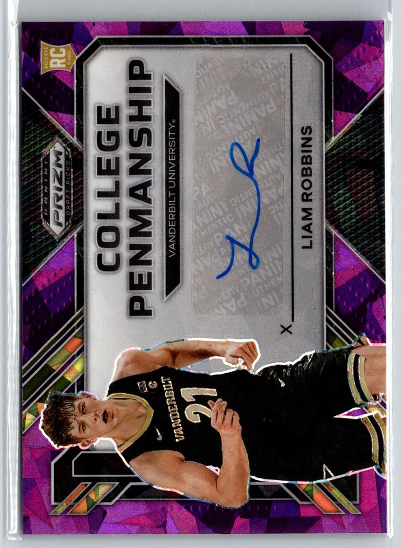 2023 Prizm Draft Picks Liam Robbins College Penmanship purple /99 A24