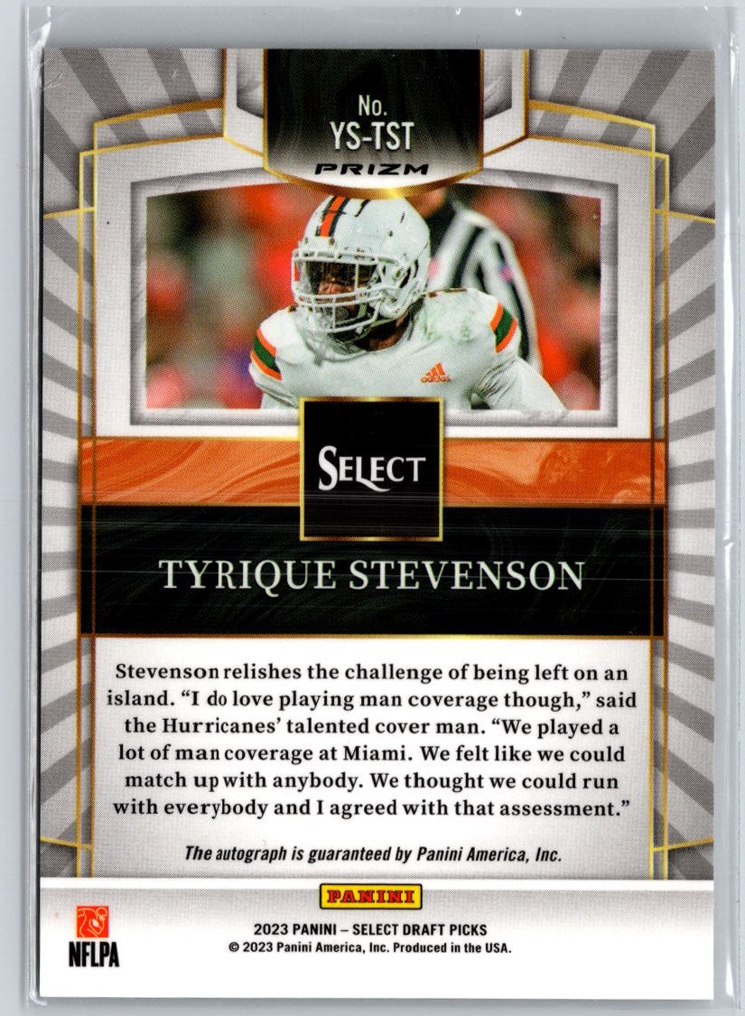 2023 Select Draft Picks Tyrique Stevenson Youth Explosion Auto Red Prizm A25