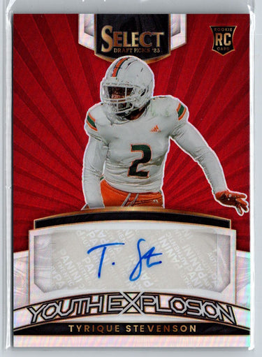 2023 Select Draft Picks Tyrique Stevenson Youth Explosion Auto Red Prizm A25