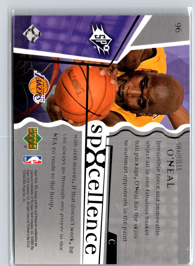 2003-04 SPx #96 Shaquille O'Neal #/3999 A25