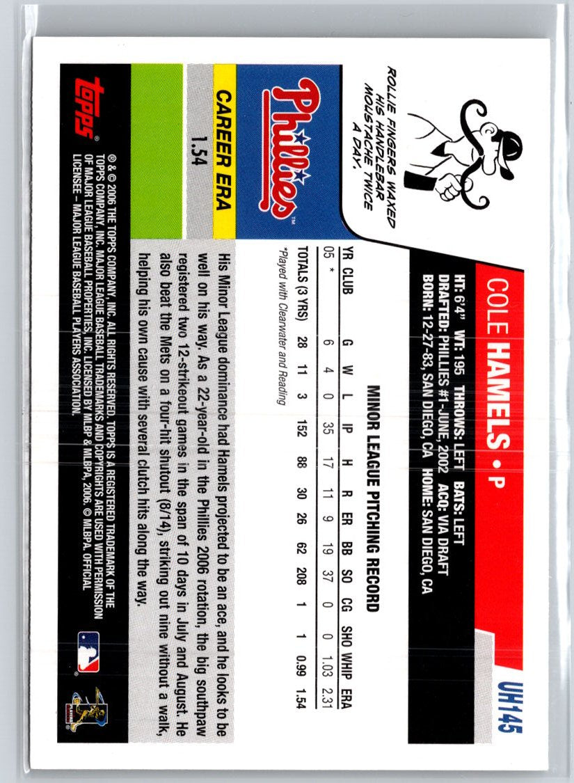 2006 Topps Updates & Highlights #UH145 Cole Hamels A25