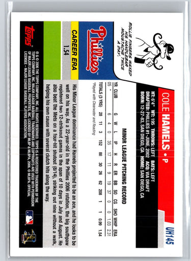 2006 Topps Updates & Highlights #UH145 Cole Hamels A25