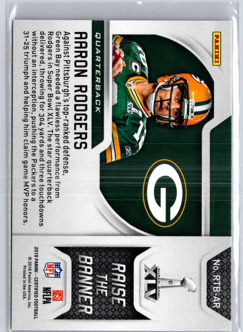 2019 Panini Certified #RTB-AR Aaron Rodgers Raise the Banner A25
