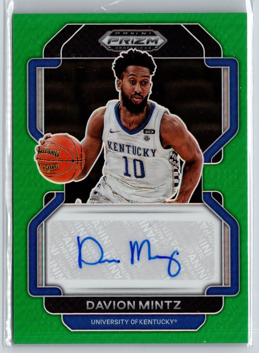2022 Panini Prizm Draft Picks Davion Mintz Autographs Prizms Green A25