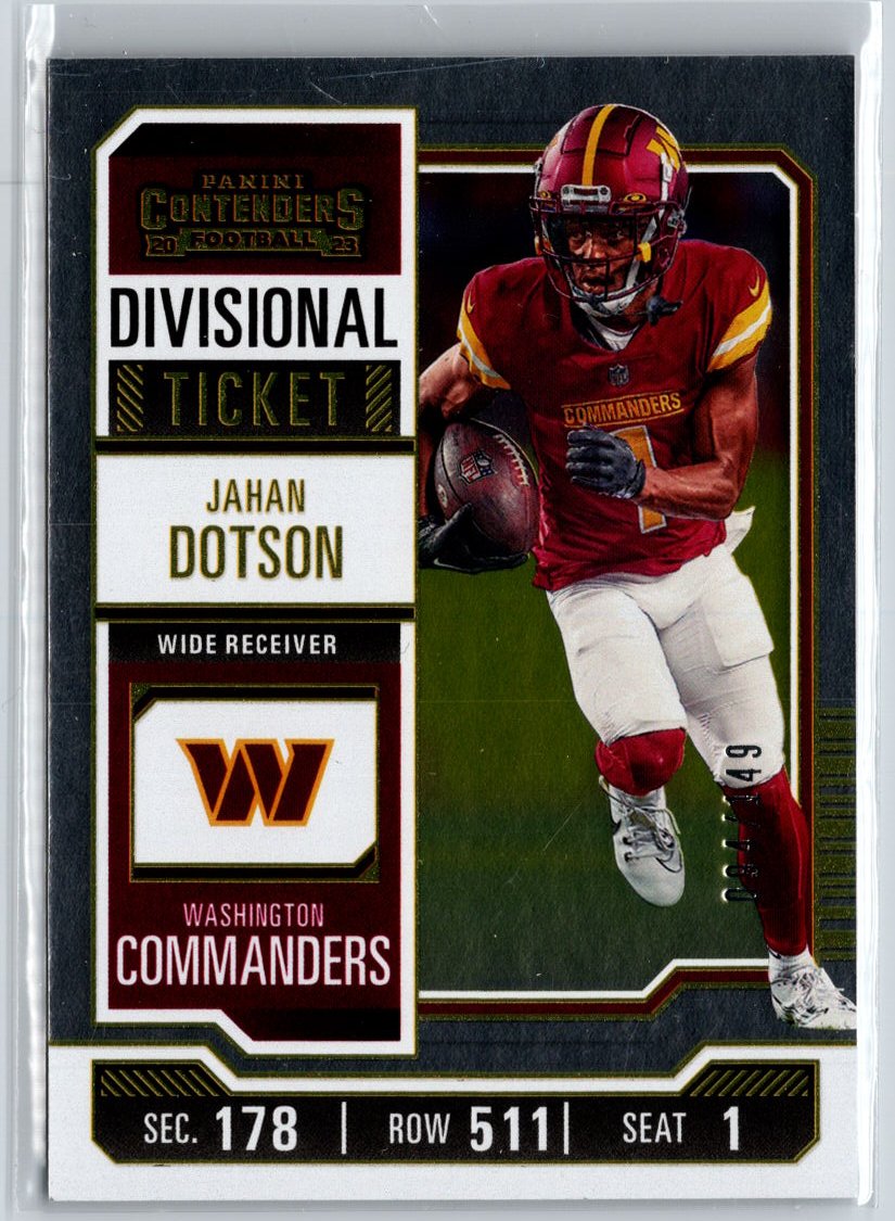 2023 Panini Contenders #99 Jahan Dotson Divisional Ticket #/149 A26