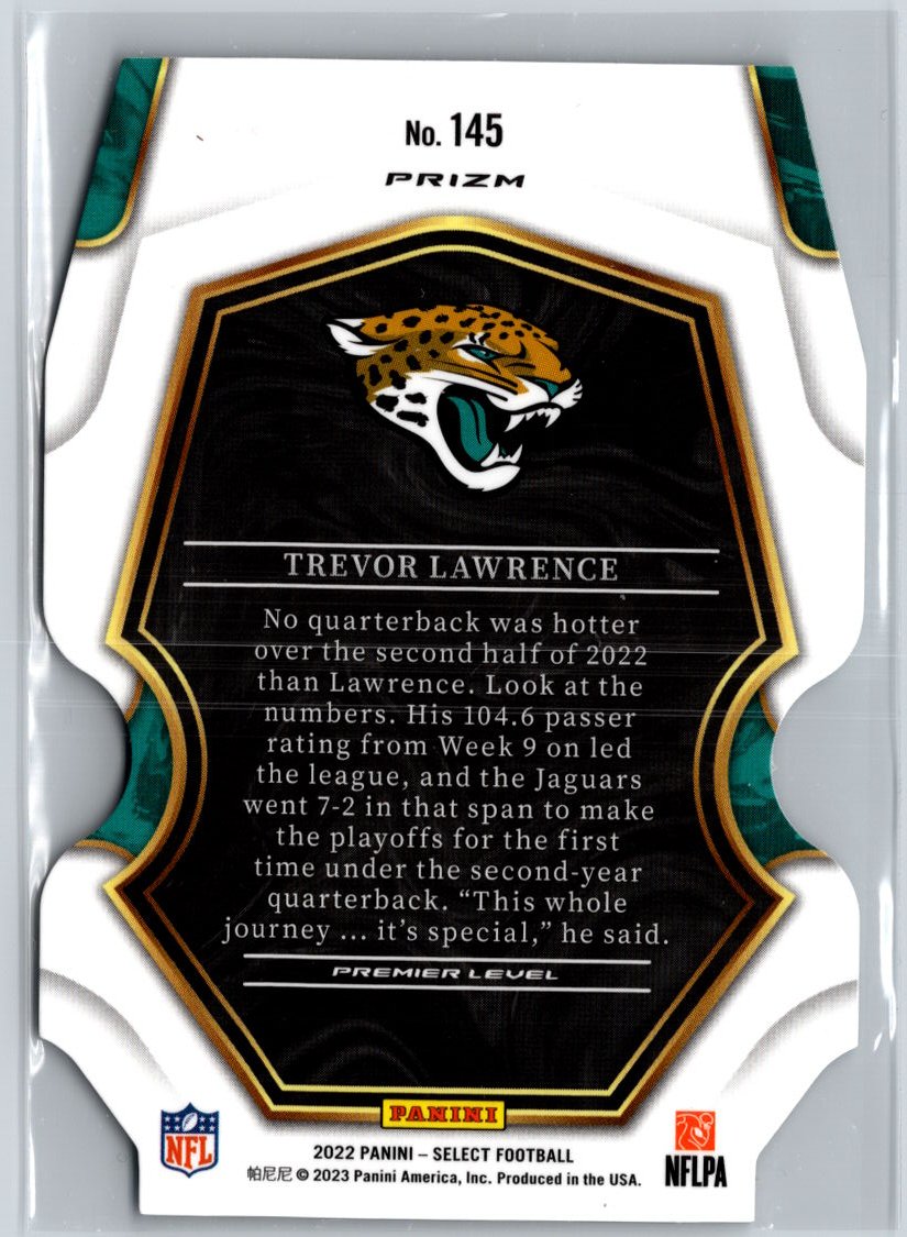 2022 Panini Select #145 Trevor Lawrence Silver Prizm Die Cut A26