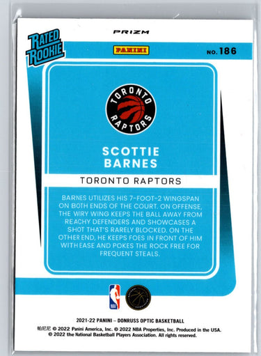 2021-22 Donruss Optic #186 Scottie Barnes Holo A27