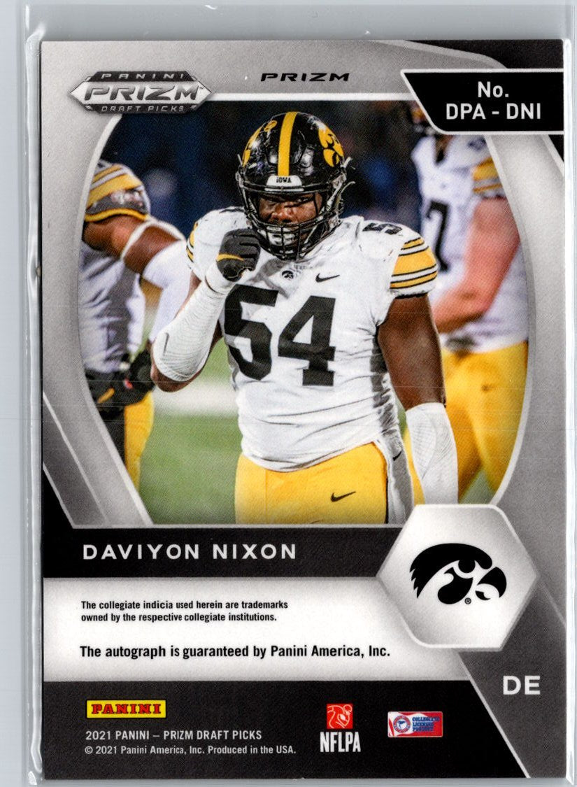 2021 Panini Prizm Draft Picks Daviyon Nixon Draft Picks Autographs Gold Ice A27