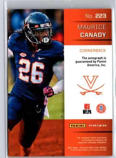 2016 Prizm Collegiate Draft Picks #223 Maurice Canady Autographs A27