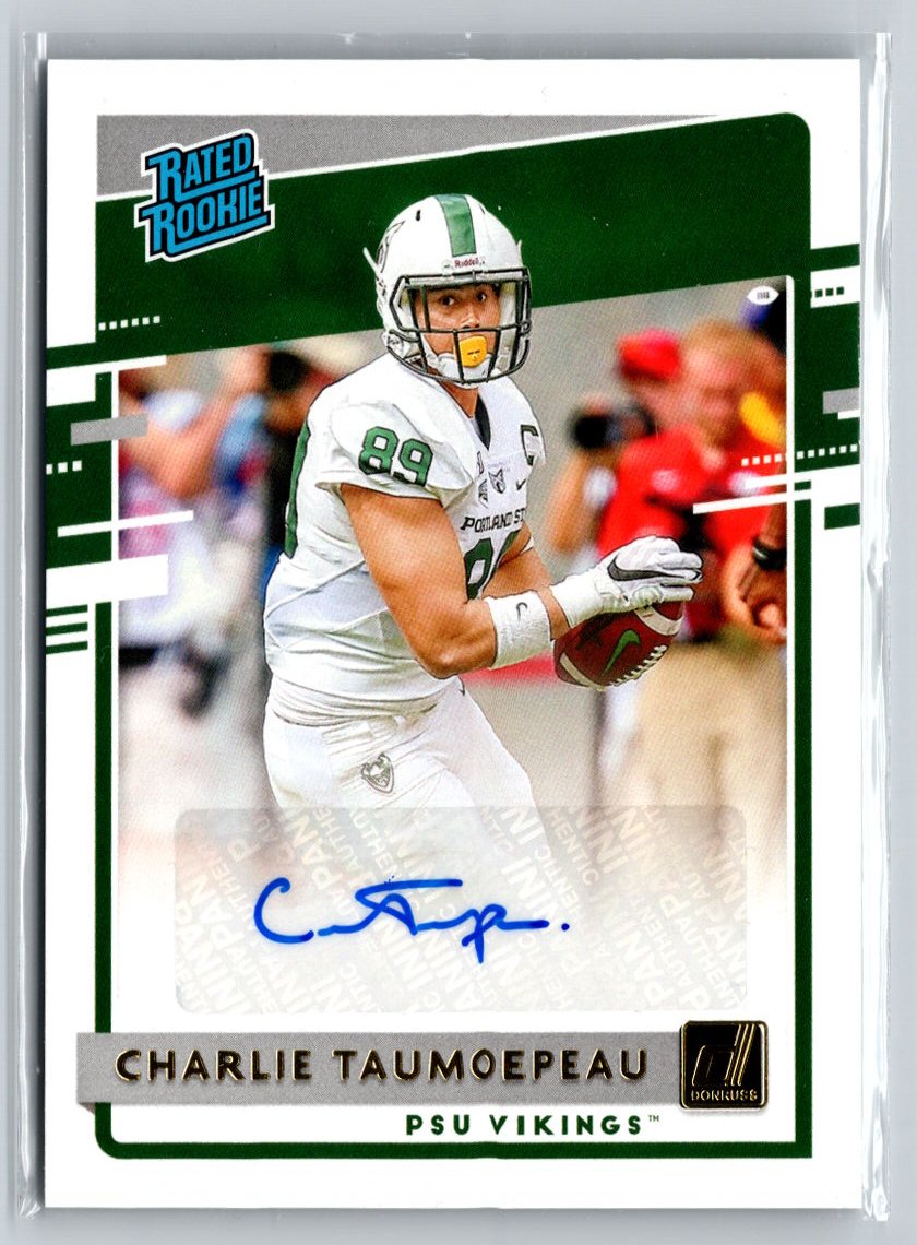 2020 Chronicles Draft Picks #15 Charlie Taumoepeau  Auto Signatures Red A29
