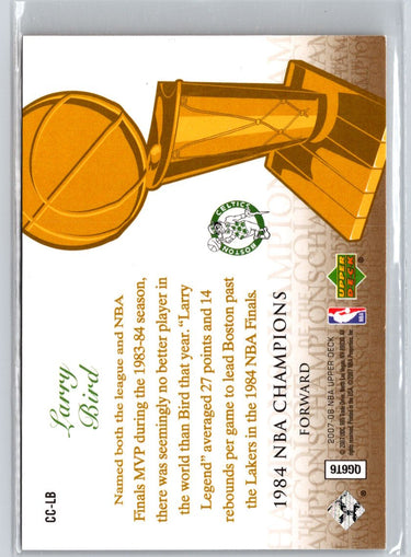 2007-08 Upper Deck First Edition #CC-LB Larry Bird Champions of the Court A29