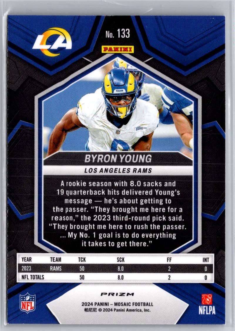 2024 Panini Mosaic #133 Byron Young Mosaic Green A28