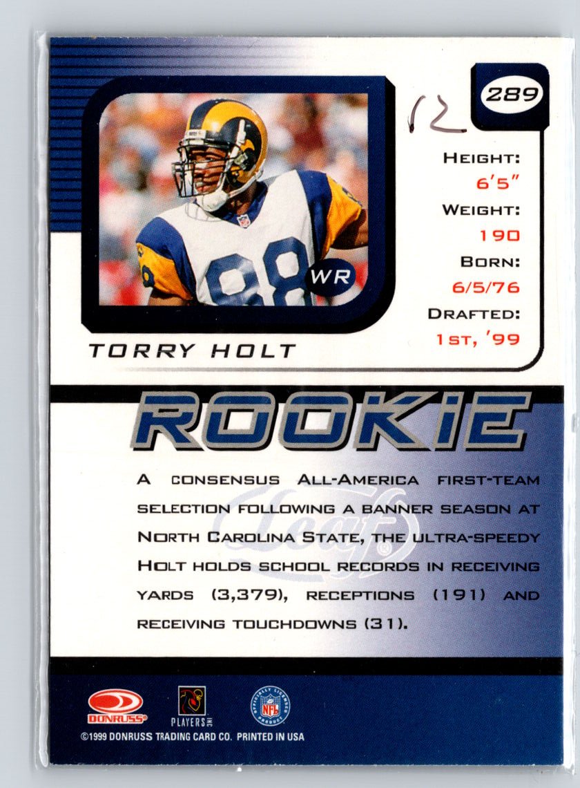 1999 Leaf Rookies & Stars #289 Torry Holt A30