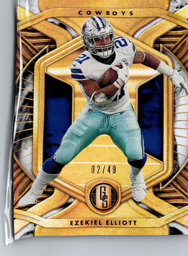 2021 Panini Gold Standard #28 Ezekiel Elliott White Gold #/49 A31