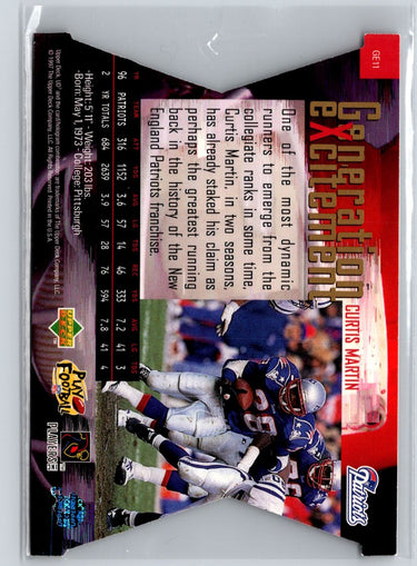 1997 Upper Deck UD3 #GE11 Curtis Martin Generation Excitement A31