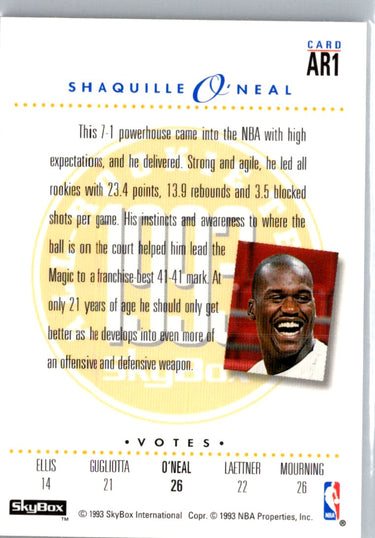 1993-94 SkyBox Premium #AR1 Shaquille O'Neal NBA All-Rookie Team A29