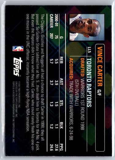 2001-02 Topps #LL5 Vince Carter Lottery Legends A29