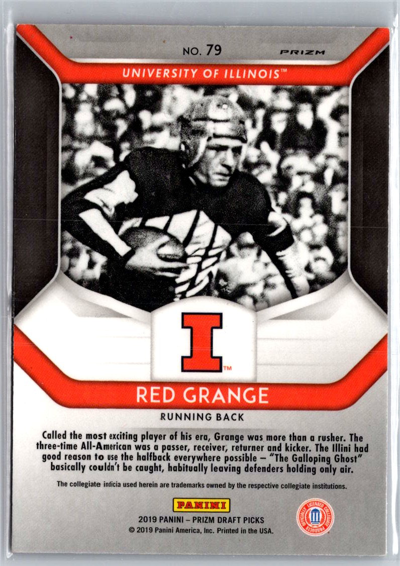 2019 Panini Prizm Draft Picks #79 Red Grange Prizms Red A29