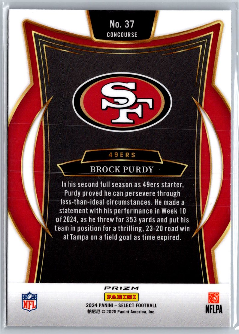2024 Panini Select #37 Brock Purdy Silver Prizm A29