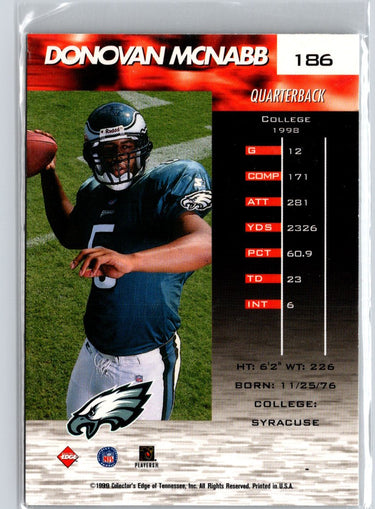 1999 Collector's Edge Fury #186 Donovan McNabb A31
