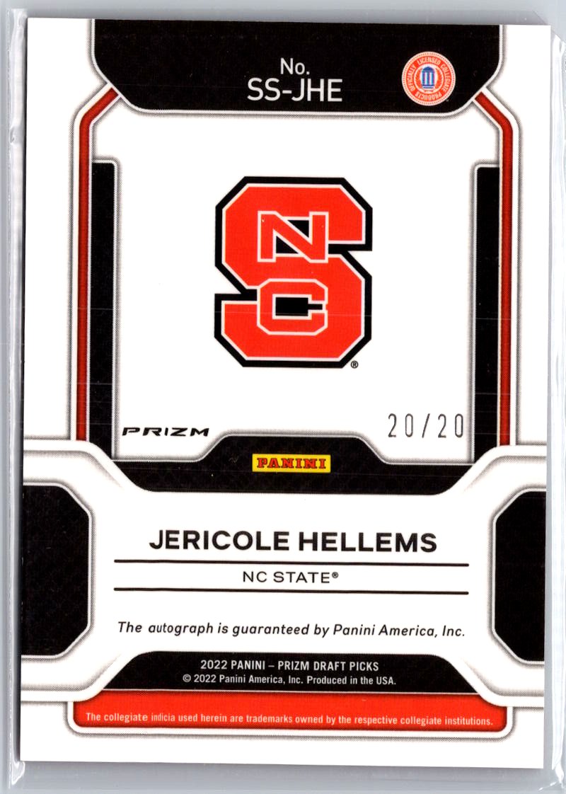 2022 Panini Prizm Draft Picks Jericole Hellems Sensational Signatures Pink A29