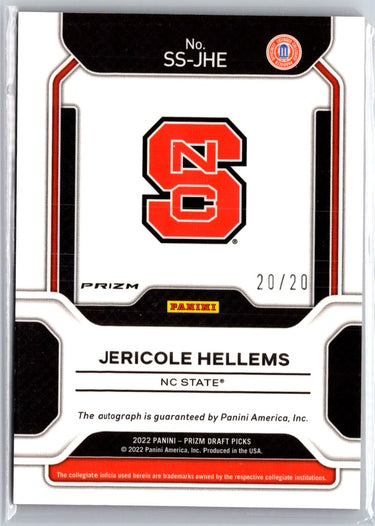 2022 Panini Prizm Draft Picks Jericole Hellems Sensational Signatures Pink A29