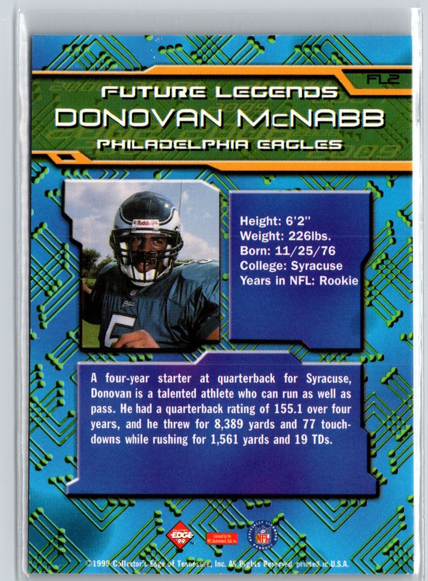 1999 Collector's Edge First Place #FL2 Donovan McNabb Future Legends A30