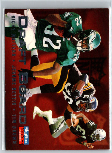 1996 SkyBox Impact Rookies Ricky Watters Jerome Bettis Tim Brown Draft Board B5