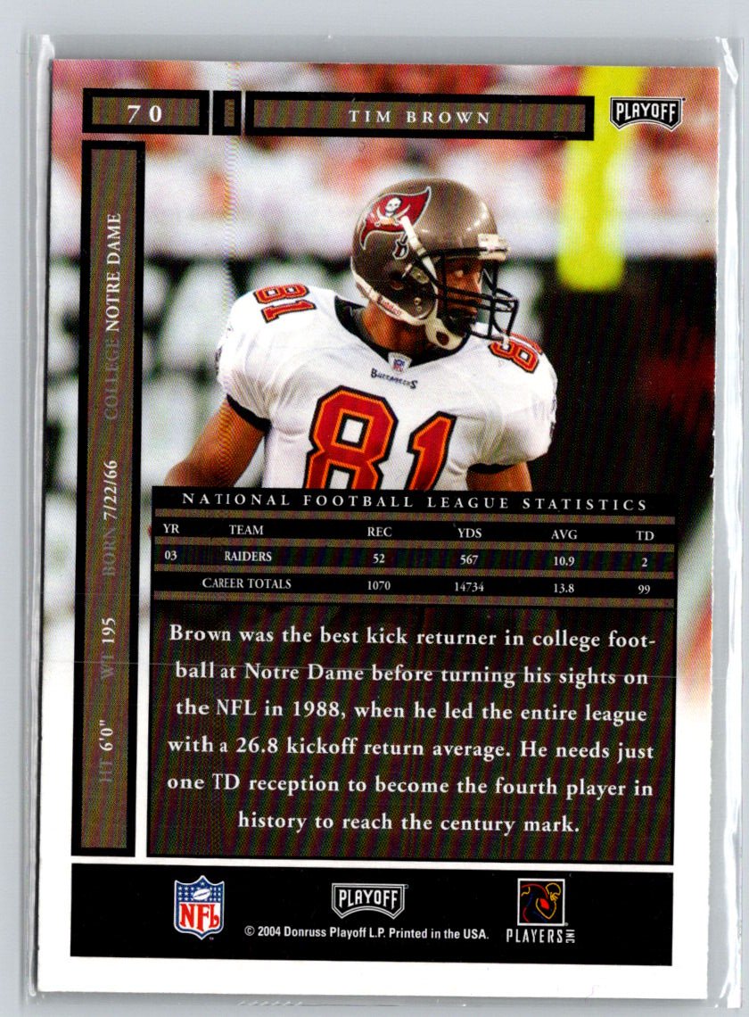 2004 Playoff Honors #70 Tim Brown B8
