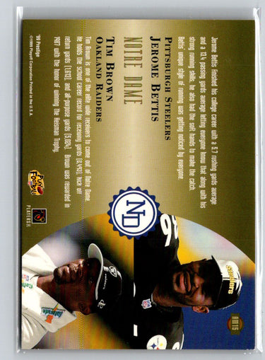 1999 Playoff Prestige EXP #AM15 Jerome Bettis / Tim Brown Alma Maters B8