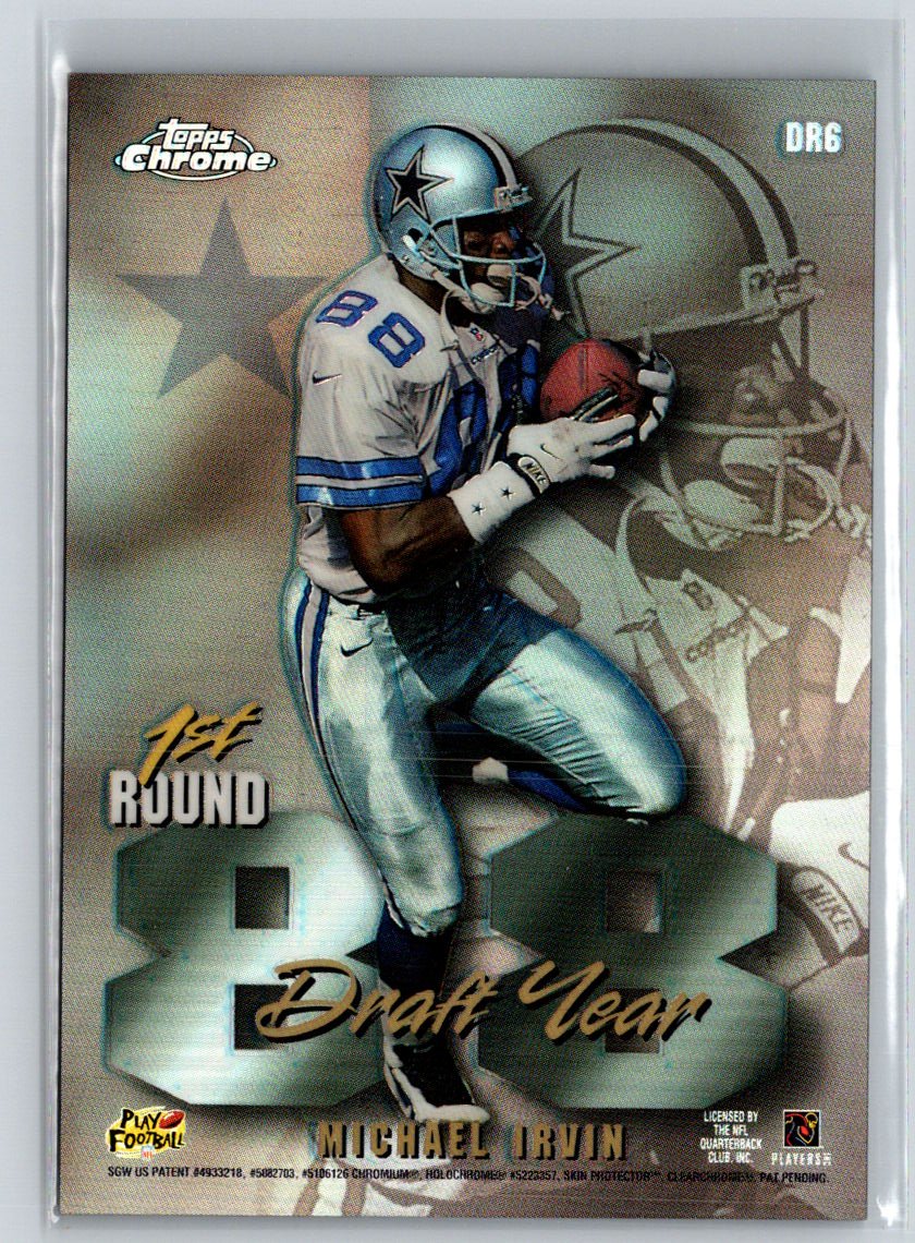 1997 Topps Chrome #DR6 Michael Irvin / Tim Brown Draft Year Refractors B9