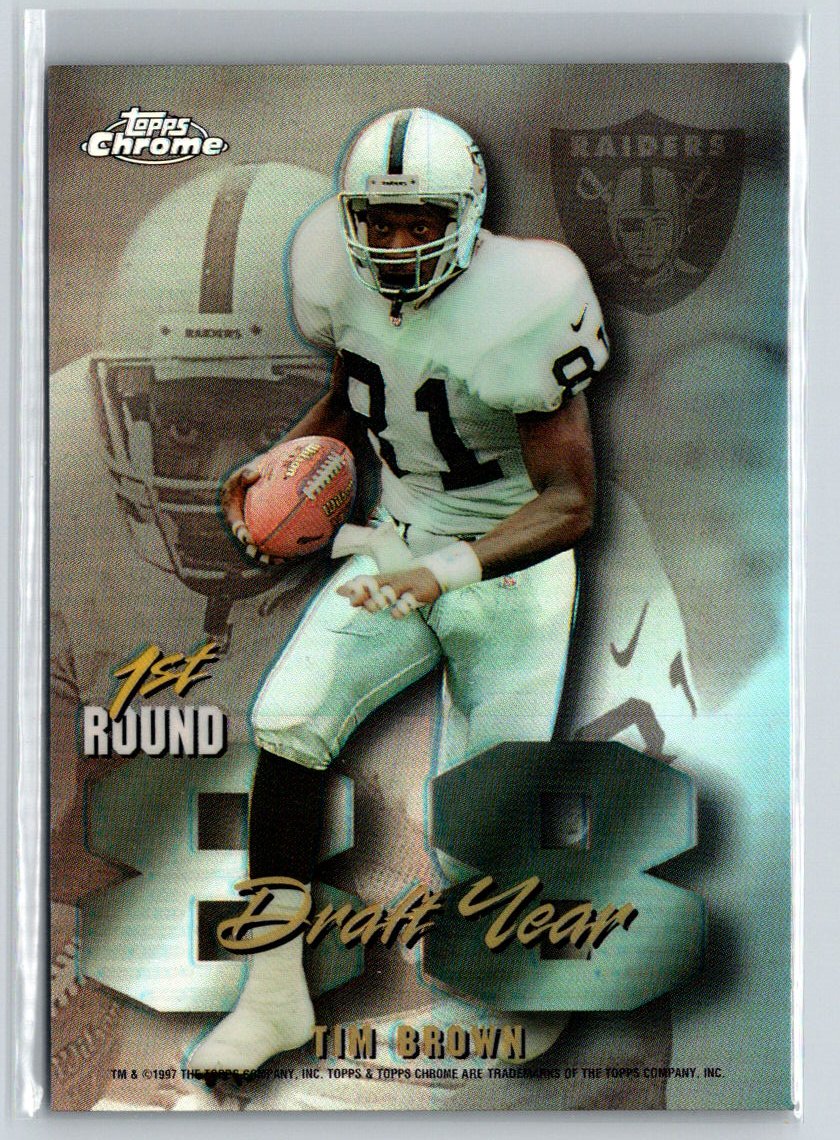 1997 Topps Chrome #DR6 Michael Irvin / Tim Brown Draft Year Refractors B9