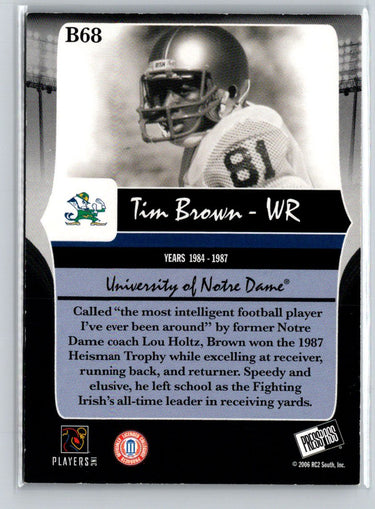 2006 Press Pass Legends #B68a Tim Brown Bronze #/999 B10