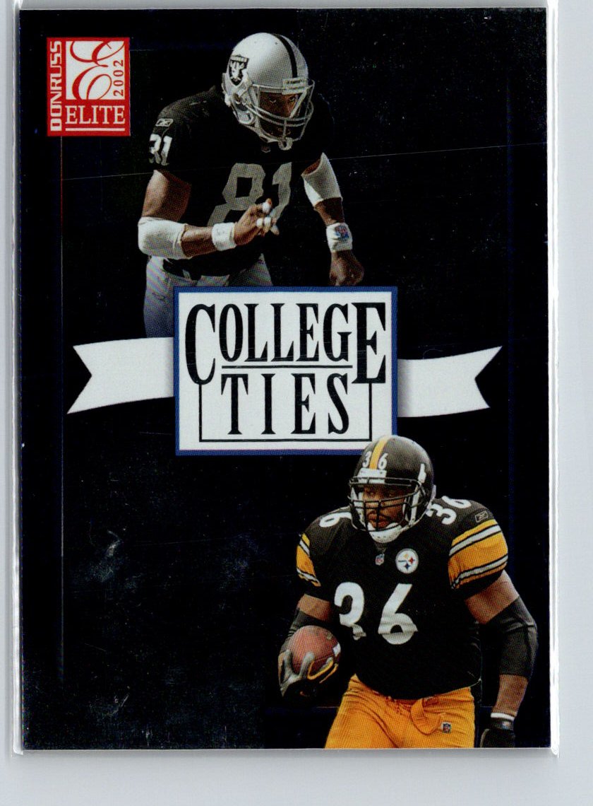 2002 Donruss Elite Jerome Bettis Tim Brown College Ties #/1600 B11