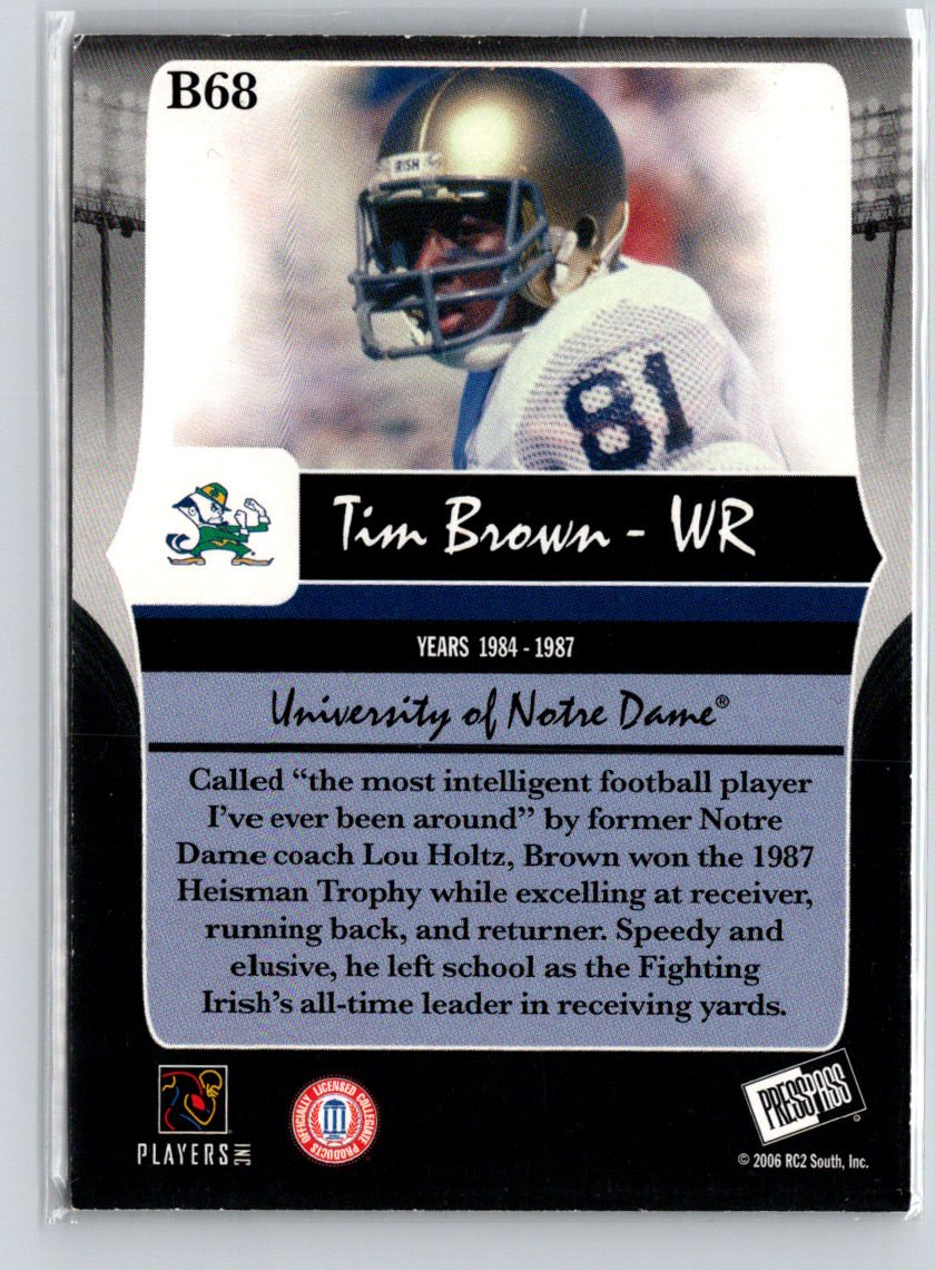 2006 Press Pass Legends #B68b Tim Brown Bronze #/999 B14
