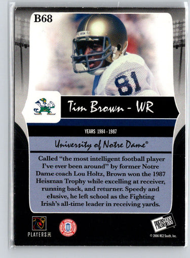 2006 Press Pass Legends #B68b Tim Brown Bronze #/999 B14