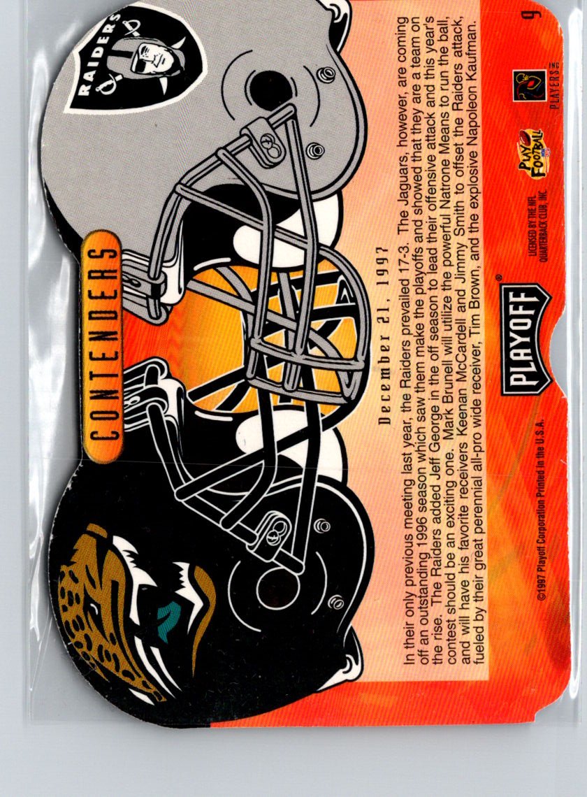 1997 Playoff Contenders #9 Tim Brown / Mark Brunell Clash Blue B16