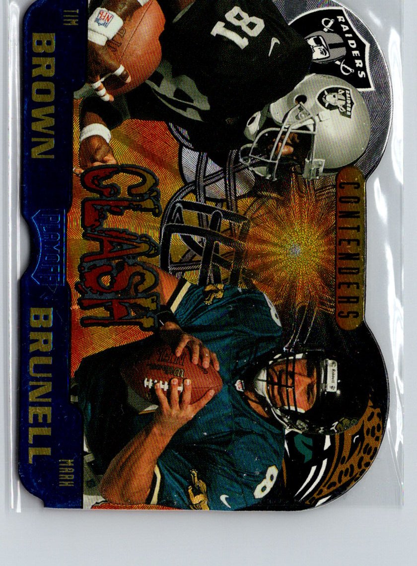 1997 Playoff Contenders #9 Tim Brown / Mark Brunell Clash Blue B16