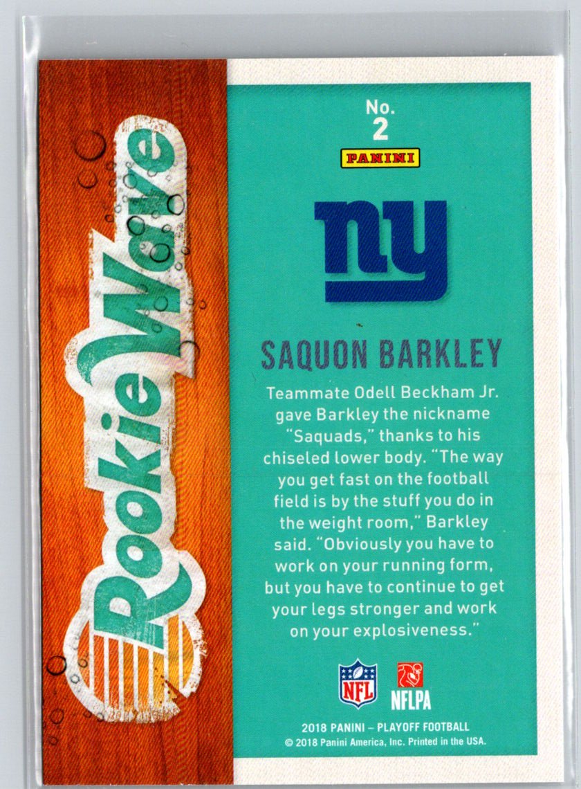 2018 Panini Playoff #2 Saquon Barkley Rookie Wave C1