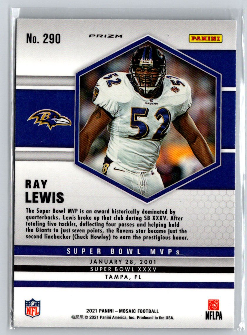 2021 Panini Mosaic #290 Ray Lewis Prizm Silver C1