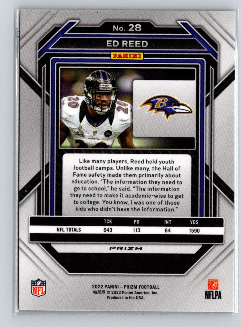 2022 Panini Prizm #28 Ed Reed Green C1
