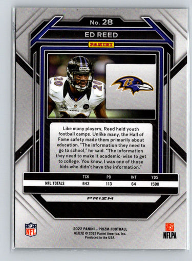 2022 Panini Prizm #28 Ed Reed Green C1