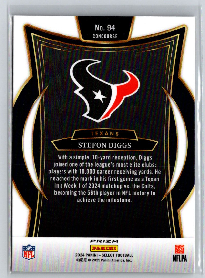 2024 Panini Select #94 Stefon Diggs Red & Yellow Prizm Shock C1