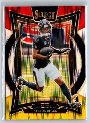 2024 Panini Select #94 Stefon Diggs Red & Yellow Prizm Shock C1