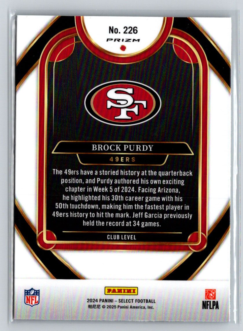 2024 Panini Select #226 Brock Purdy Silver Prizm C1