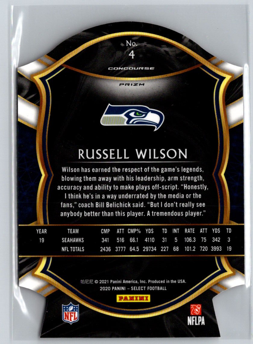 2020 Panini Select #4 Russell Wilson Red Prizm Die Cut C1